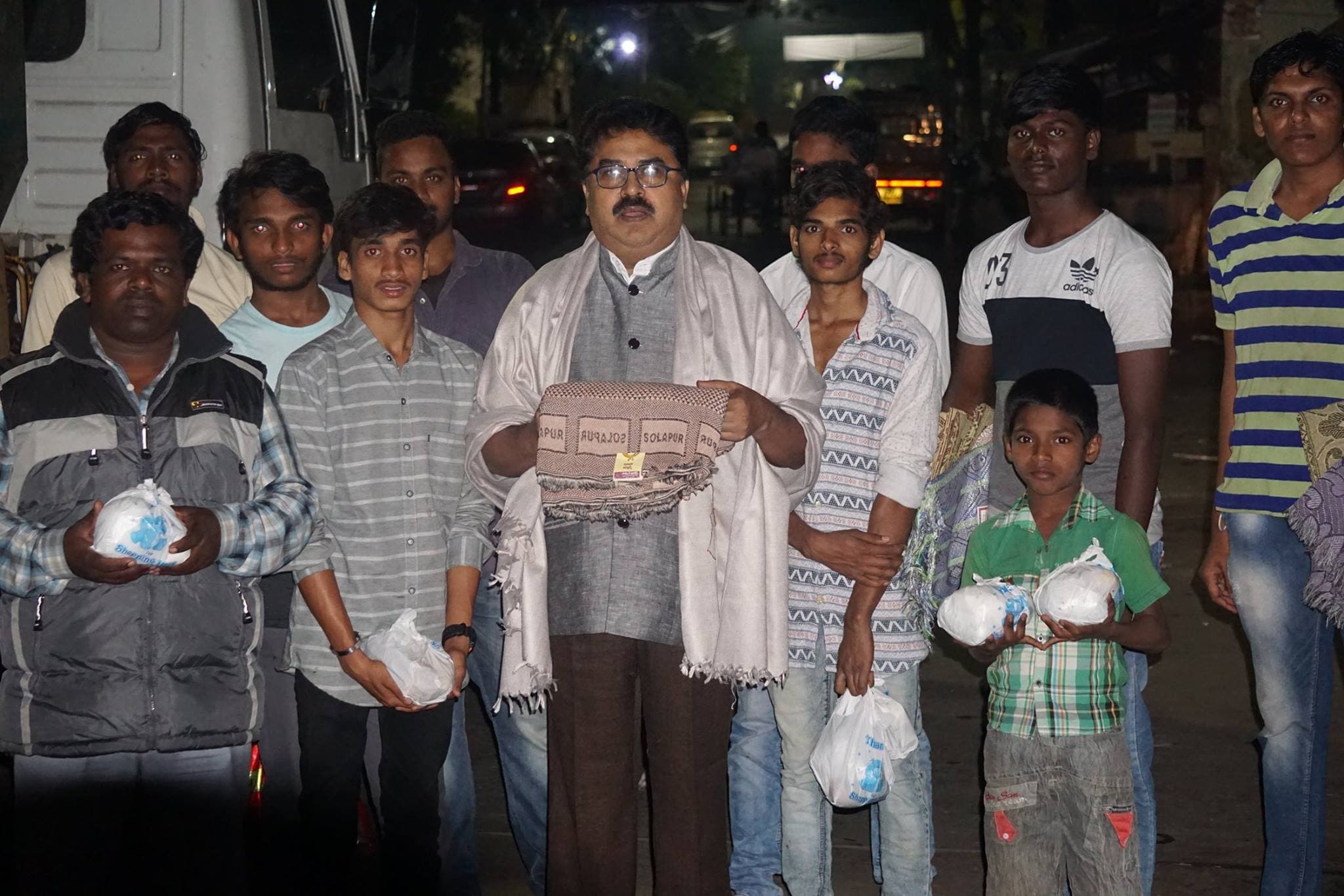 People receiving food